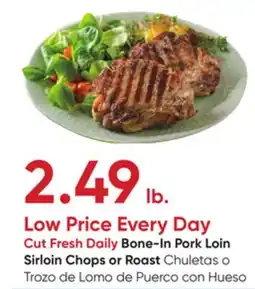 Stater Bros Cut Fresh Daily Bone-In Pork Loin Sirloin Chops or Roast offer