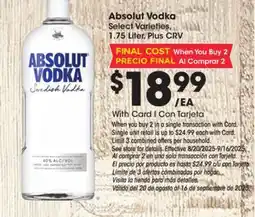 Ralphs Absolut Vodka offer