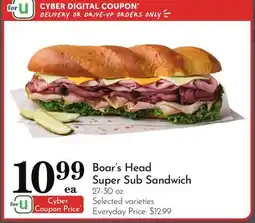 Pavilions Boar's Head Super Sub Sandwich offer