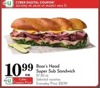 Pavilions Boar's Head Super Sub Sandwich offer