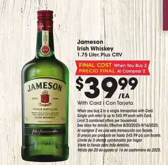 Ralphs Jameson Irish Whiskey offer