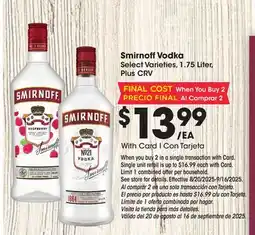 Ralphs Smirnoff Vodka offer