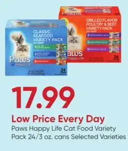 Stater Bros Paws Happy Life Cat Food Variety Pack offer