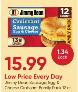 Stater Bros Jimmy Dean Sausage, Egg & Cheese Croissant Family Pack offer