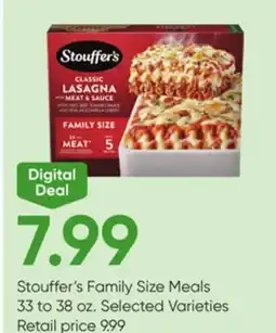Stater Bros Stouffer's Family Size Meals offer