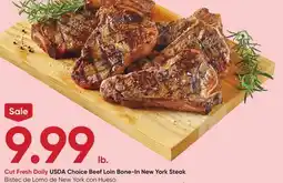 Stater Bros USDA Choice Beef Loin Bone-In New York Steak offer