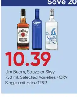 Stater Bros Jim Beam, Sauza or Skyy offer
