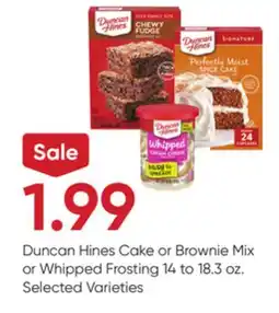 Stater Bros Duncan Hines Cake or Brownie Mix or Whipped Frosting offer
