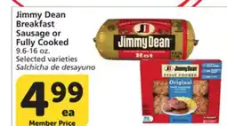Vons Jimmy Dean Breakfast Sausage or Fully Cooked offer