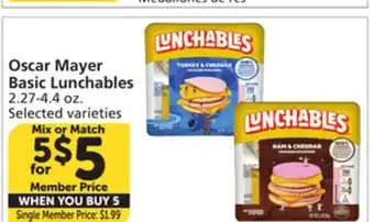 Vons Oscar Mayer Basic Lunchables offer