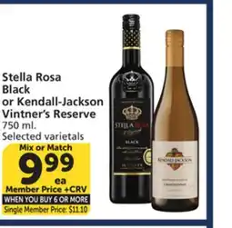 Vons Stella Rosa Black or Kendall-Jackson Vintner's Reserve offer