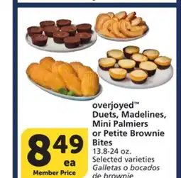 Vons overjoyed Duets, Madelines, Mini Palmiers or Petite Brownie Bites offer