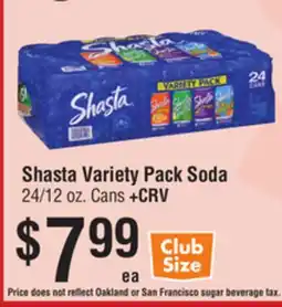 Smart & Final Shasta Variety Pack Soda offer