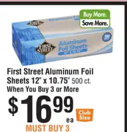 Smart & Final First Street Aluminum Foil Sheets 12 x 10.75 offer