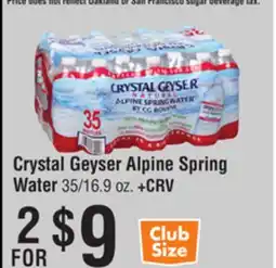 Smart & Final Crystal Geyser Alpine Spring Water offer