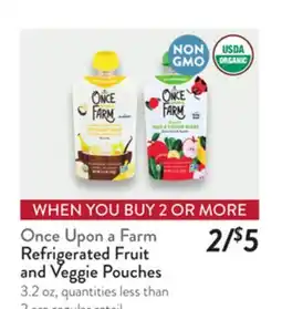 Fresh Thyme Once Upon a Farm Refrigerated Fruit and Veggie Pouches offer