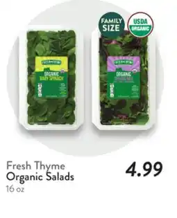 Fresh Thyme Fresh Thyme Organic Salads offer