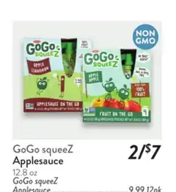 Fresh Thyme GoGo squeeZ Applesauce offer