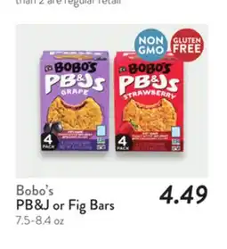 Fresh Thyme Bobo's PB&J or Fig Bars offer