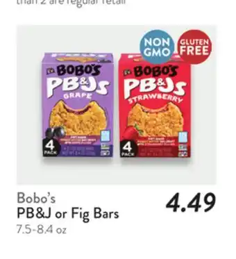 Fresh Thyme Bobo's PB&J or Fig Bars offer