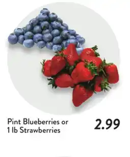 Fresh Thyme Pint Blueberries or Strawberries offer