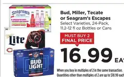 Food 4 Less Bud, Miller, Tecate or Seagram's Escapes offer