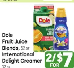 Tony’s Fresh Market Dole Fruit Juice Blends, 52oz International Delight Creamer 32oz offer