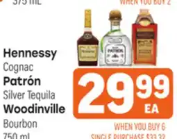 Tony’s Fresh Market Hennessy Cognac, Patrón Silver Tequila, Woodinville Bourbon offer