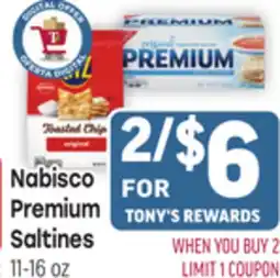 Tony’s Fresh Market Nabisco Premium Premium Saltines offer