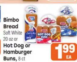 Tony’s Fresh Market Bimbo Bread, Soft White, 20 oz Bimbo Hot Dog or Hamburger Buns, 8 ct offer