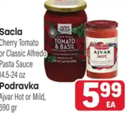 Tony’s Fresh Market Sacla Cherry Tomato or Classic Alfredo Pasta Sauce 14.5-24oz, Ajvar Hot or Mild, 690 gr offer