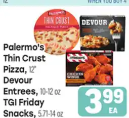 Tony’s Fresh Market Palermo's Thin Crust Pizza, Pizza, 12 Devour, Entrees, 10-12oz, TGI Friday Snacks, 5.71-14oz offer