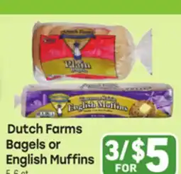 Tony’s Fresh Market Bagels or English Muffins offer