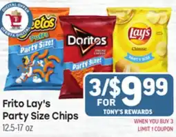 Tony’s Fresh Market Frito Lay's Party Size Chips offer