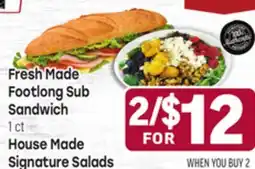 Tony’s Fresh Market Fresh Made Footlong Sub Sandwich 1 ct House Made Signature Salads offer