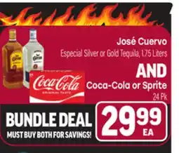 Tony’s Fresh Market José Cuervo Especial Silver or Gold Tequila, 1.75 Liters AND Coca-Cola or Sprite, 24 pk offer
