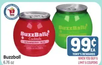 Tony’s Fresh Market Buzzball offer