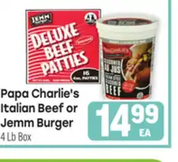 Tony’s Fresh Market Papa Charlie's Italian Beef or Jemm Burger offer