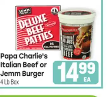 Tony’s Fresh Market Papa Charlie's Italian Beef or Jemm Burger offer