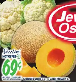 Jewel-Osco Cantaloupes ea., or Cauliflower lb offer