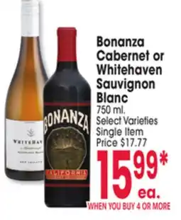 Jewel-Osco Bonanza Cabernet or Whitehaven Sauvignon Blanc offer