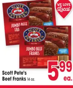 Jewel-Osco Scott Pete's Beef Franks offer
