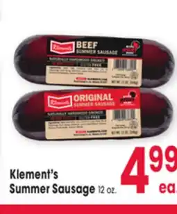 Jewel-Osco Klement's Summer Sausage offer