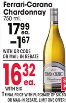 Jewel-Osco Ferrari-Carano Chardonnay offer