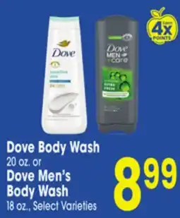 Jewel-Osco Dove Body Wash 20 oz. or Dove Men's Body Wash 18 oz offer
