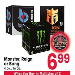 Jewel-Osco Monster, Reign or Bang offer
