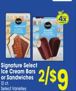 Jewel-Osco Signature Select Ice Cream Bars or Sandwiches offer
