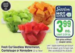Jewel-Osco Fresh Cut Seedless Watermelon, Cantaloupe or Honeydew offer