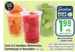 Jewel-Osco Fresh Cut Seedless Watermelon, Cantaloupe or Honeydew offer