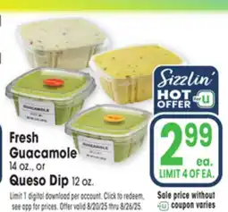 Jewel-Osco Fresh Guacamole 14 oz., or Queso Dip 12 oz offer